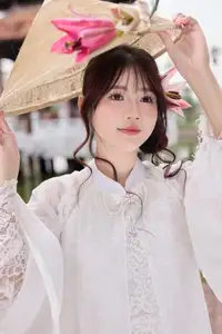 Elegant White Ao Dai with Pink Lotus Flower Embracing Cultural Heritage-6