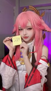 Yae Miko Genshin Impact Cosplay by Bao Zou Li Yu Wang Amidst Sakura Blossoms-2