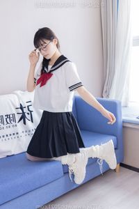 Chinese Model No.548 Nuomi: Fresh JK Uniform Style with Pile Socks and Sports Shoes by BoBoSocks-11