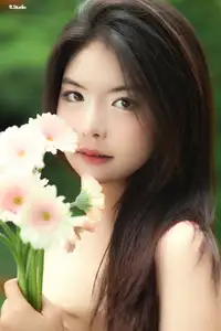 VGU No.167: Captivating Pure Beauty: A Gentle Young Woman and Flowers in Nature-2