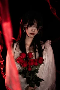 Elegant Red Dream Lolita Fashion Photography - YiTuYu Art Language Vol.9098 featuring Model A Tang-9