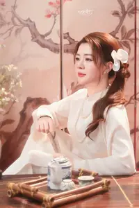 Graceful Asian Woman: Elegant Traditional Beauty in a Serene Tea Ceremony Moment.-4
