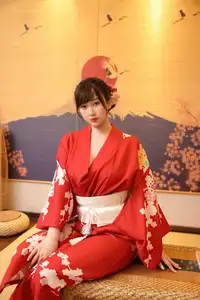 Li Gin En Irene (No.10624) Shines in Red Kimono: Captivating Asian Beauty by XiuRen秀人网-8