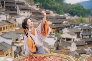 Discover Shen Xuan Mei's Grace in Hanfu Amidst Ancient Village Charm - YiTuYu Vol.8713-0