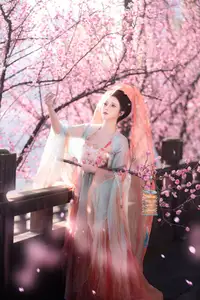 Bei Bei Mo's Grace: Hanfu Beauty Amidst Cherry Blossoms, YiTuYu Vol.8626-1
