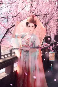 Bei Bei Mo's Grace: Hanfu Beauty Amidst Cherry Blossoms, YiTuYu Vol.8626-7