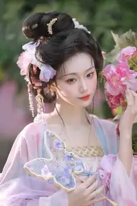 YiTuYu Vol.8616: Qian Yue's Serene Elegance Amidst Blooming Hibiscus-1