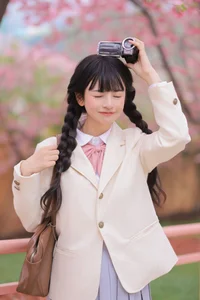 Dreamy Spring Aesthetic: Schoolgirl Style Under Cherry Blossoms - JK Uniform-22