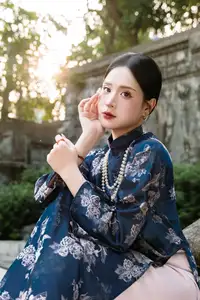 Elegant Traditional Ao Dai Beauty: Capturing Asian Grace in Golden Hour Light.-8