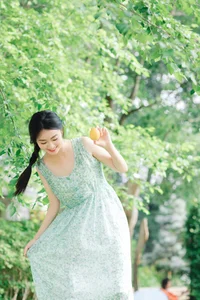 Elegant Summer Aesthetic Portrait Series: Art Language Vol.9364 featuring Model Bu Yao Zhang Rou in a Sweet Mint Breeze Setting-24