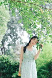 Elegant Summer Aesthetic Portrait Series: Art Language Vol.9364 featuring Model Bu Yao Zhang Rou in a Sweet Mint Breeze Setting-7