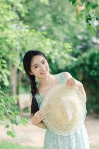 Elegant Summer Aesthetic Portrait Series: Art Language Vol.9364 featuring Model Bu Yao Zhang Rou in a Sweet Mint Breeze Setting-18