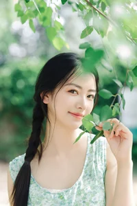 Elegant Summer Aesthetic Portrait Series: Art Language Vol.9364 featuring Model Bu Yao Zhang Rou in a Sweet Mint Breeze Setting-26