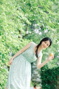 Elegant Summer Aesthetic Portrait Series: Art Language Vol.9364 featuring Model Bu Yao Zhang Rou in a Sweet Mint Breeze Setting-21