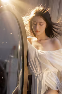 VGU No.154: Discover the Alluring and Dreamy Beauty of a Woman Bathed in Golden Sunlight-11