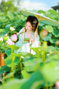 Xiao Du Tong Xue: Elegant Sunset Creek Portrait Series from YiTuYu Art Language Vol.9376 - Aesthetic Outdoor Lifestyle Photography-19