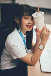Sophisticated Office Lady Fashion: Ruoying in Elegant White Blouse, Black Pencil Skirt, and Sheer Stockings for a Professional Corporate Look-13