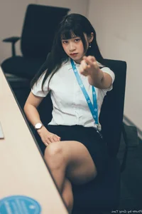 Sophisticated Office Lady Fashion: Ruoying in Elegant White Blouse, Black Pencil Skirt, and Sheer Stockings for a Professional Corporate Look-21