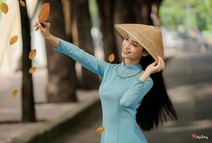 Graceful Vietnamese Woman in Blue Ao Dai Elegant Traditional Beauty-7