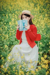 Gentle Beauty: A Girl in a Vibrant Rapeseed Flower Field, Spring Serenity-7