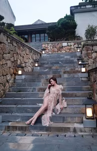 VGU No.51: Elegant Muse in a Flowing Gown Amidst Majestic Nature-8