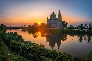 Majestic Ancient Church at Sunset: A Stunning Vietnamese Landscape-12