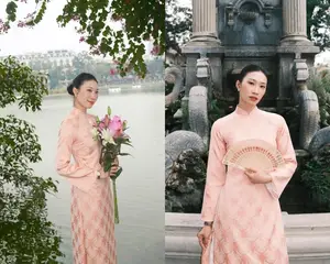 Nguyet Anh in Ao Dai: Volleyball Beauty Queen's Graceful New Year Look-5