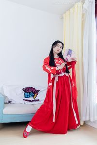 Chinese Model Rongrong No.2328: Elegant Hanfu in Radiant Red Traditional Attire-23