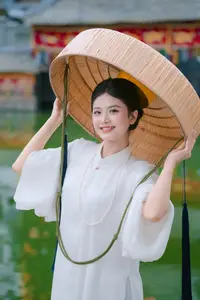 Pure Beauty: Girl in White with Orchids - Grace and Serenity of East Asian Charm-2