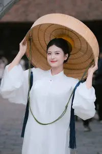 Pure Beauty: Girl in White with Orchids - Grace and Serenity of East Asian Charm-1