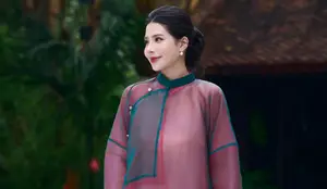 Graceful East Asian Beauty: Traditional Charm in a Lush Green Garden-2