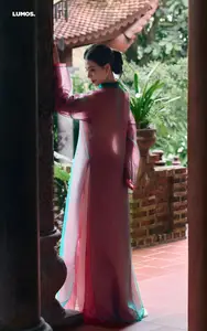 Graceful East Asian Beauty: Traditional Charm in a Lush Green Garden-4