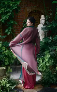 Graceful East Asian Beauty: Traditional Charm in a Lush Green Garden-7