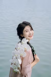 XVG No.26: Elegant Vietnamese Girl with a Charming Smile and White Orchids-2