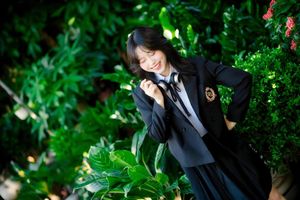 Discover the captivating smile of an Asian girl amidst vibrant nature-6