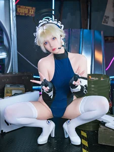 Sharp Elegance: Xiao He Tian Jiu as Maid Toki from Blue Archive-2