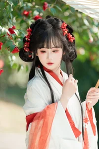 Hanfu Elegance Amidst Camellias YiTuYu Vol.8881 Jiao Yi Zhi Sui Sui-19