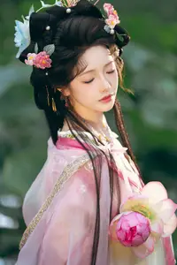 Coser Wen Mei Bu Jiang Dao Li - Mid-Autumn Festival: Ethereal Hanfu Beauty Amidst Serene Landscapes-9