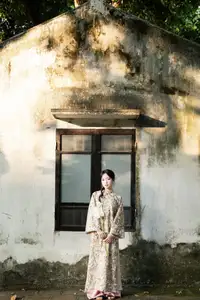 East Asian Traditional Beauty: Gentle Young Woman in Ao Dai with Elegant Wooden Fan-14