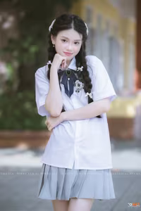 VGU No.38: Radiant Vietnamese Female Student in Uniform Capturing Youthful School Memories-7
