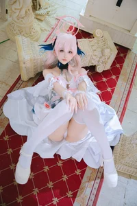 Pure Elegance: Coser RiNaiJiao as Koharu Shimoe in Blue Archive Wedding Dress (27P)-16