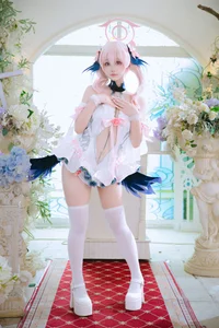 Pure Elegance: Coser RiNaiJiao as Koharu Shimoe in Blue Archive Wedding Dress (27P)-13