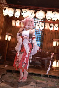 Enchanting Yae Miko Cosplay by Jiu Qu Jean-3