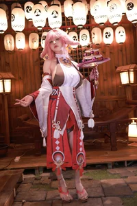 Enchanting Yae Miko Cosplay by Jiu Qu Jean-14