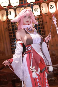 Enchanting Yae Miko Cosplay by Jiu Qu Jean-9