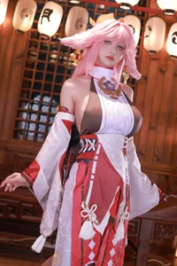 Enchanting Yae Miko Cosplay by Jiu Qu Jean-18