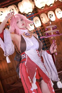 Enchanting Yae Miko Cosplay by Jiu Qu Jean-20