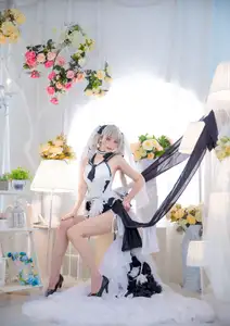 Coser Dong Ma Lu Sha Transforms into Azur Lane's Formidable: A Stunning Bridal Cosplay (16P)-4