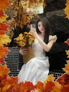 VGU No.169: Discovering Serene Autumn Charm with an Asian Beauty and Golden Chrysanthemums.-3