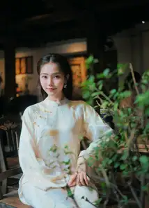 Captivating Asian Beauty: Elegant Woman Embracing Delicate Flowers-4